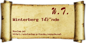 Winterberg Tünde névjegykártya